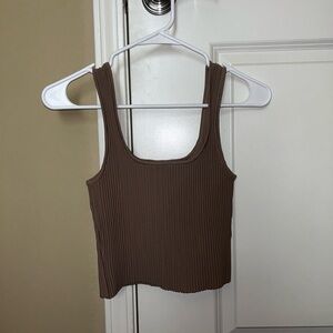 Forever 21 Brown Ribbed Crop Top